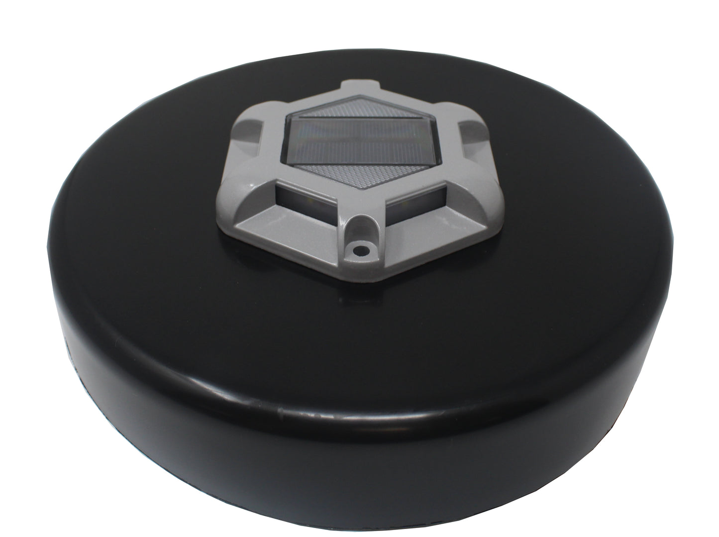 Flat Dock Piling Cap w/ Outdoor Waterproof Solar LED White Light | Black or White Caps 8" to 12"
