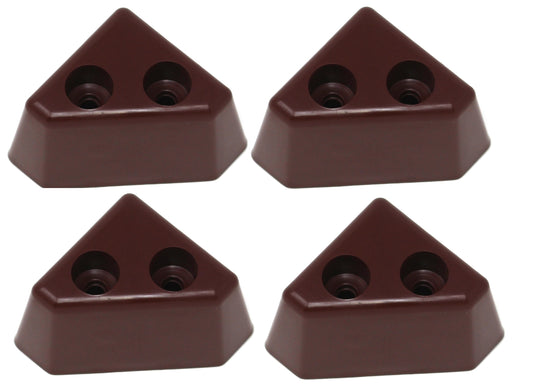 4 Pack Of Brown Plastic Furniture Triangle Corner Legs - Sofa Couch Chair