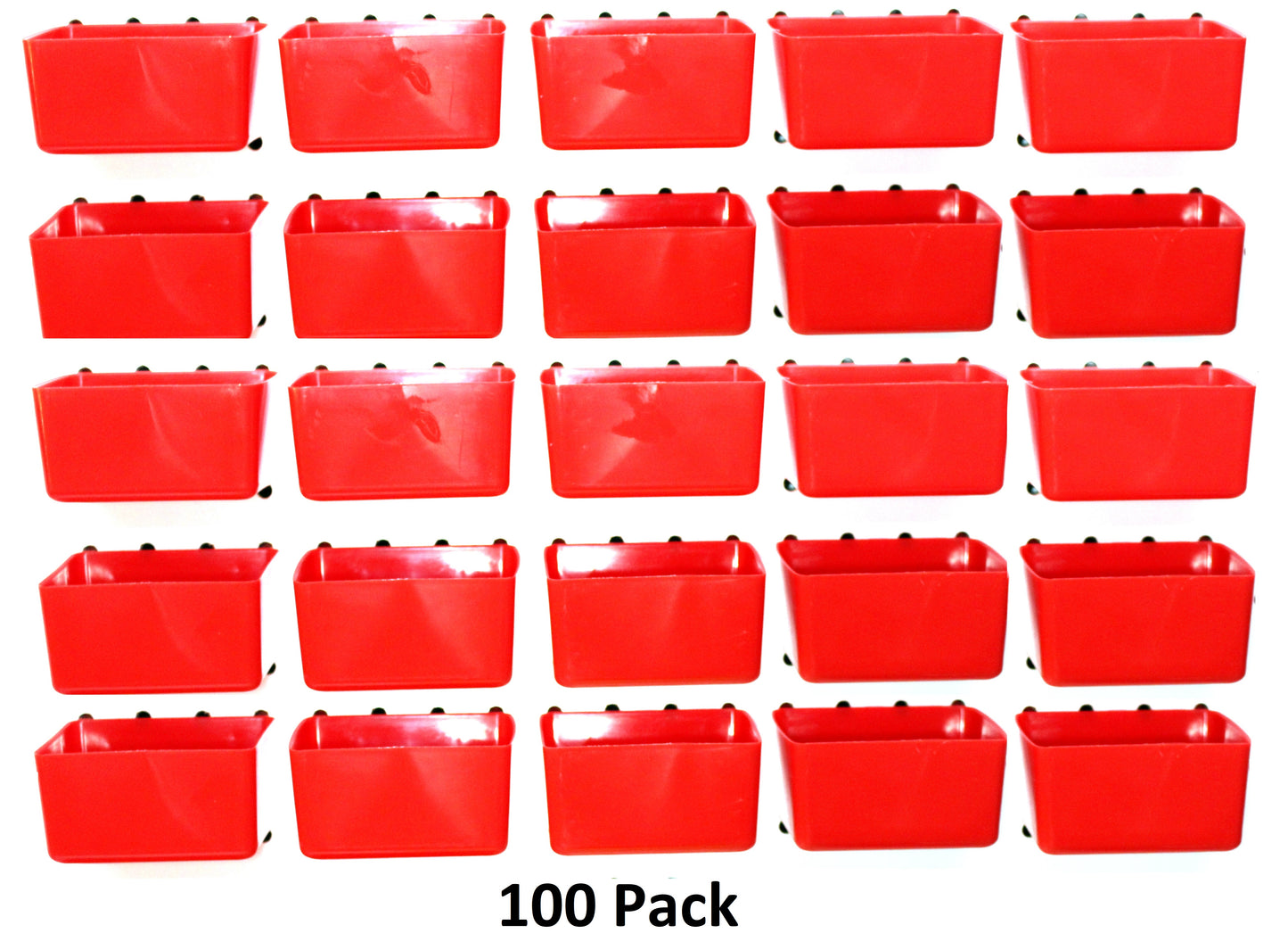 Small Plastic Red Pegboard Storage/Part Bins- Heavy Duty- Multi Pack