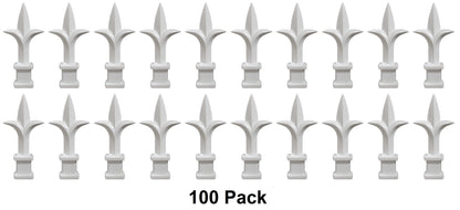 White Plastic 1/2" Trident Spear Finial Fence Topper for Wrought Iron Picket Fence 0.5" posts (Copy)