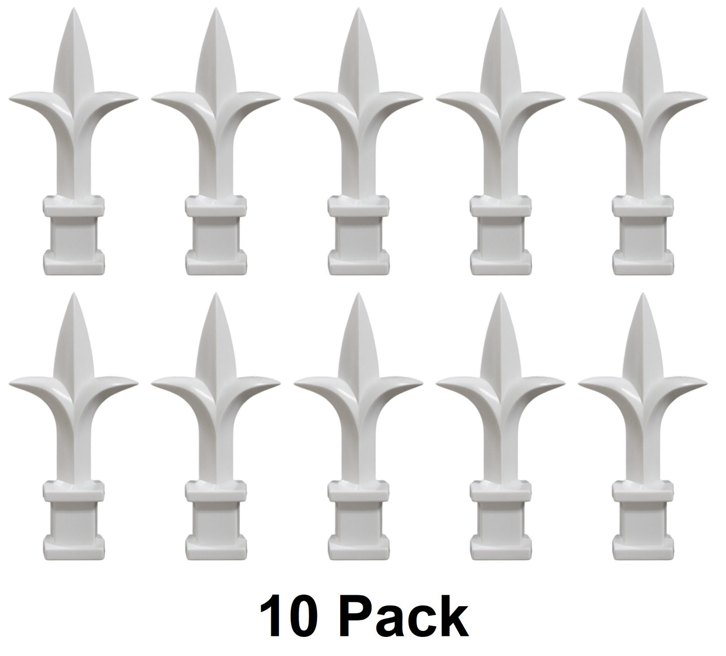 White Plastic 1/2" Trident Spear Finial Fence Topper for Wrought Iron Picket Fence 0.5" posts (Copy)