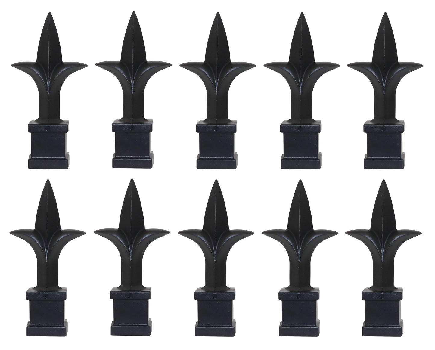 Black Plastic 5/8" Trident Spear Finial Fence Topper for Wrought Iron Picket Fence 0.625" posts