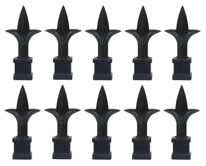 Black Plastic 5/8" Trident Spear Finial Fence Topper for Wrought Iron Picket Fence 0.625" posts