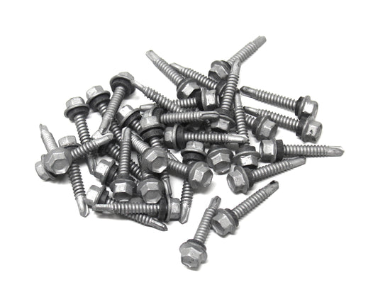 Snow Guard Screws #14 1.5" Self Drilling Hex Washer Head Steel Screw Sets 50 Piece Ideal for Metal Purlins