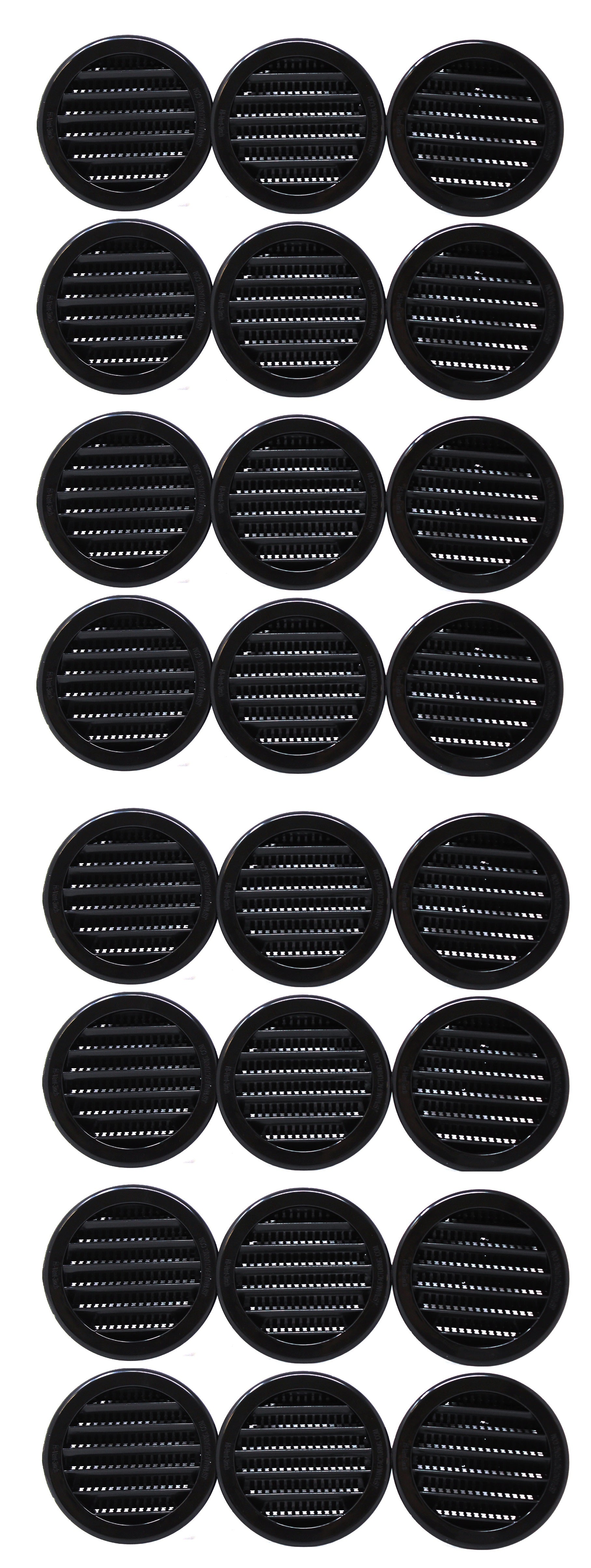 Cabinet Vent 2 Pack Round Plastic Soffit Air Vents - Louvered Grille Covers For Reptile Cages & Ventilation Louvered Vents Stainless Steel