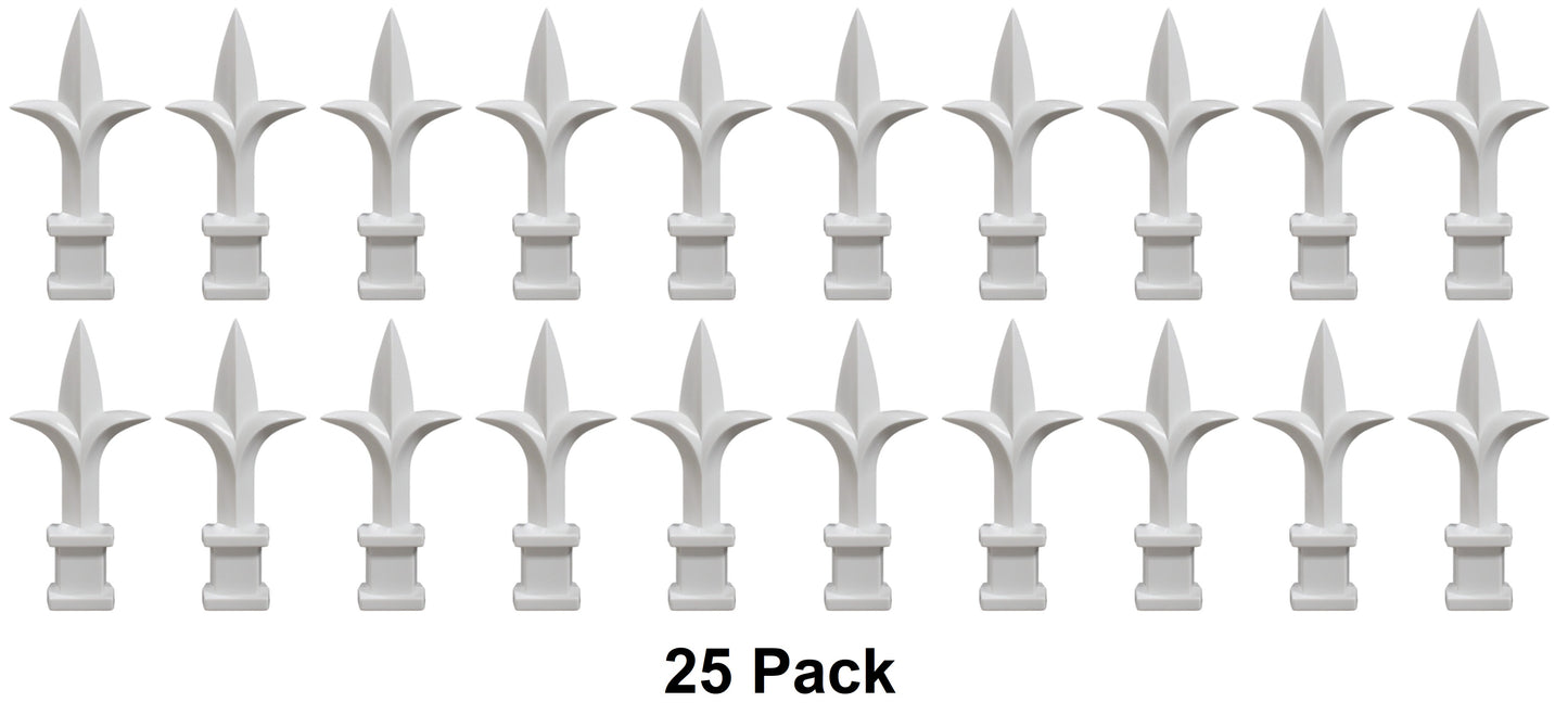 White Plastic 1/2" Trident Spear Finial Fence Topper for Wrought Iron Picket Fence 0.5" posts (Copy)