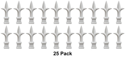 White Plastic 1/2" Trident Spear Finial Fence Topper for Wrought Iron Picket Fence 0.5" posts (Copy)