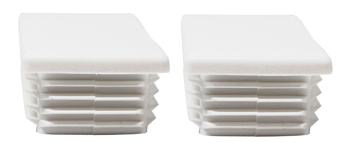 Tubing Caps 2 x 3 inch Rectangle White Plastic, Finishing Plug, Pipe Tubing End Cap, Durable Chair Glide Universal