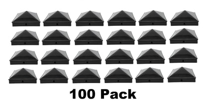 4x6 True (100mmx155mm) Plastic Pyramid Fence Post Caps with Pre-Drilled Hole Black or White