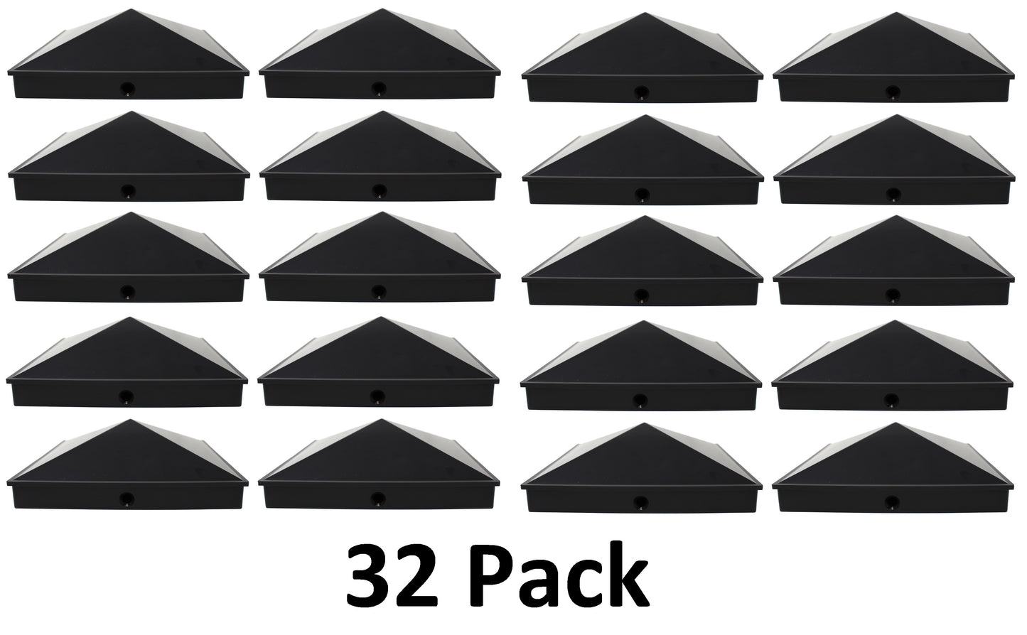 6x6 True (155mm x 155mm) Pyramid Vinyl Fence Post Cap w/ Pre-Drilled Hole for True Actual 6"x 6" Posts