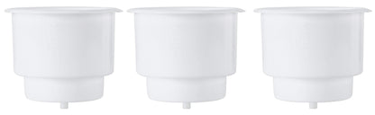 Universal 3-5/8 White Plastic Jumbo Cup Holder with Drain Hole Sofa Car Boat RV