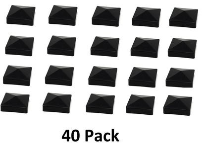 4x4 True (100mm x 100mm) Plastic Pyramid Fence Post Cap Black or White for True Actual 4" x 4" Posts