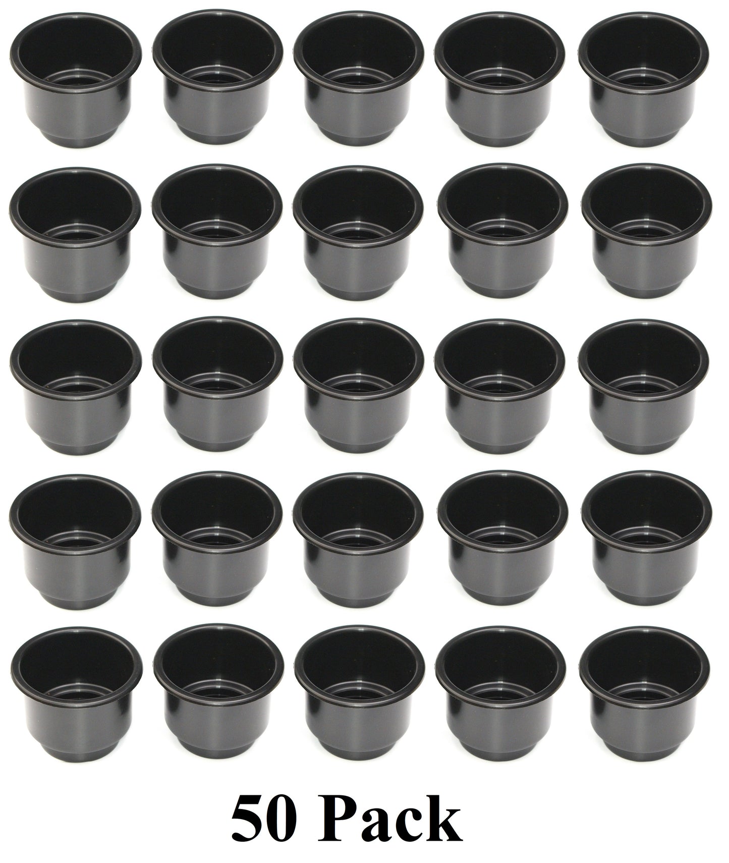 3-5/8" Black Jumbo Cup Holder Recessed Drop-in Inserts for Boat RV Car Truck Sofa