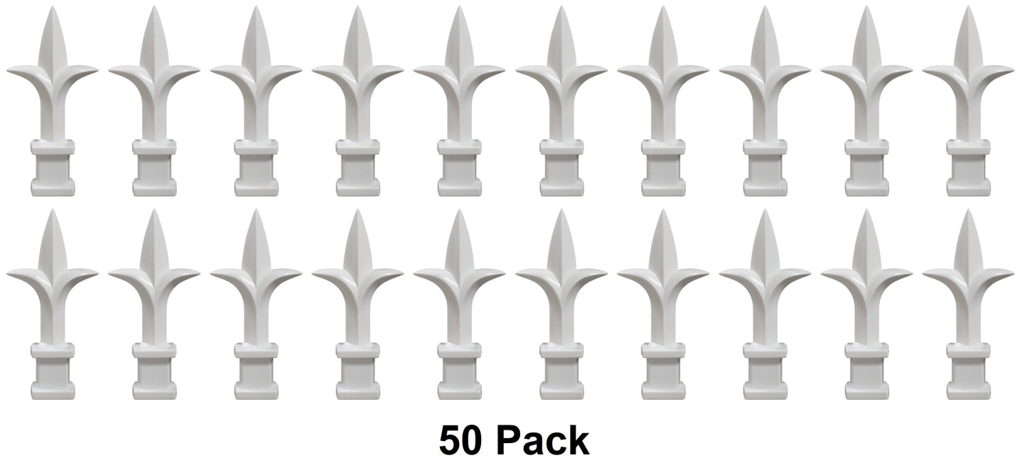 White Plastic 1/2" Trident Spear Finial Fence Topper for Wrought Iron Picket Fence 0.5" posts (Copy)