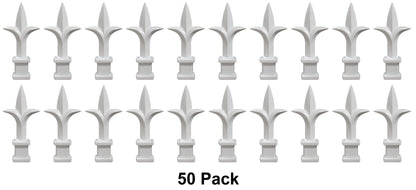 White Plastic 1/2" Trident Spear Finial Fence Topper for Wrought Iron Picket Fence 0.5" posts (Copy)