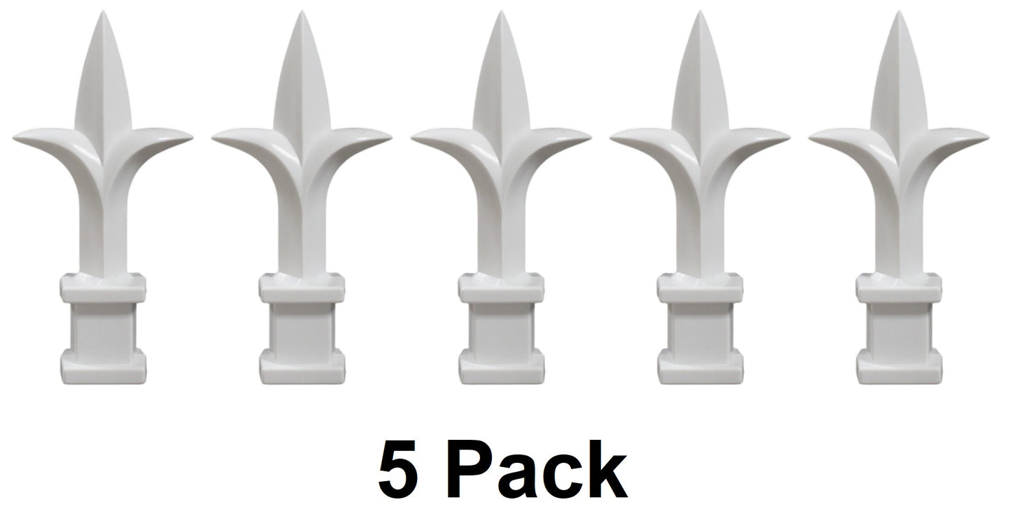 White Plastic 1/2" Trident Spear Finial Fence Topper for Wrought Iron Picket Fence 0.5" posts (Copy)