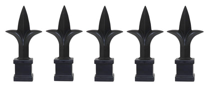 Black Plastic 5/8" Trident Spear Finial Fence Topper for Wrought Iron Picket Fence 0.625" posts