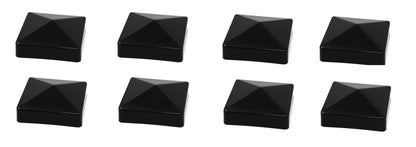 4x4 True (100mm x 100mm) Plastic Pyramid Fence Post Cap Black or White for True Actual 4" x 4" Posts