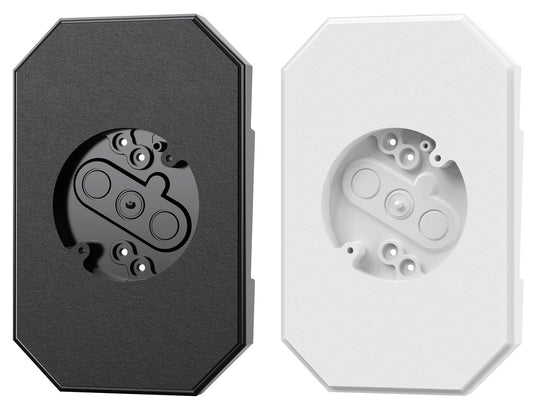 4" Vinyl Rectangle Siding Mount Block Plate with 1/2" Double Lap Groove - White or Black