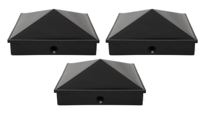 6x6 True (155mm x 155mm) Pyramid Vinyl Fence Post Cap w/ Pre-Drilled Hole for True Actual 6"x 6" Posts