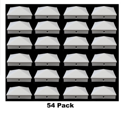 4x4 Nominal (3-5/8"x3-5/8") Plastic Pyramid Fence Post Caps with Pre-Drilled Hole Black or White