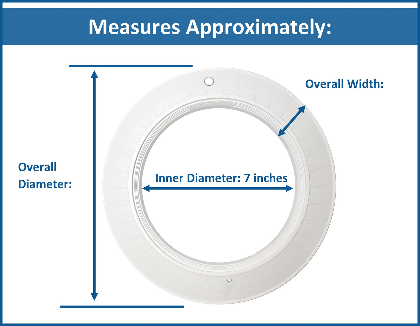 Underwater Light Molded Face Plate Rim Replacement SPX0580A for Hayward Astrolite Series Underwater Lights