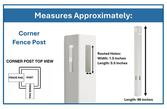 Buy 5x5x8' White Vinyl Corner Fence Post for 6ft Privacy Fence – JSP ...