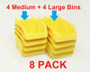 8 Pack Pegboard Bin Kit Parts Storage Craft Organizer Tool Workbench Accessories 4 Large and 4 Medium Bins