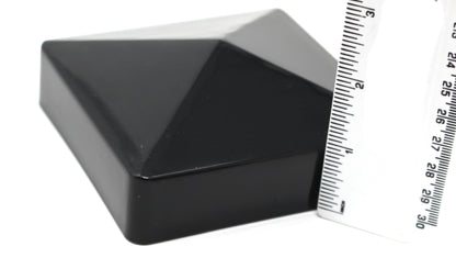 4x4 True (100mm x 100mm) Plastic Pyramid Fence Post Cap Black or White for True Actual 4" x 4" Posts