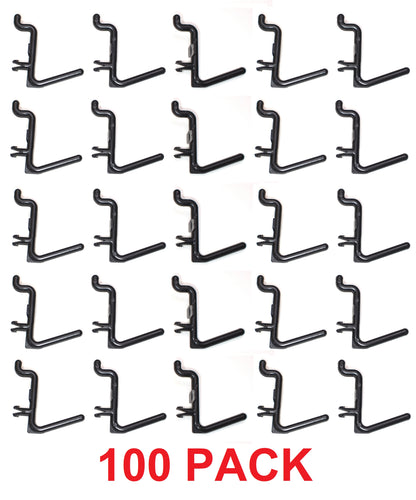 L Style Plastic Black Locking Pegboard Hook Kit - Multi-Pack