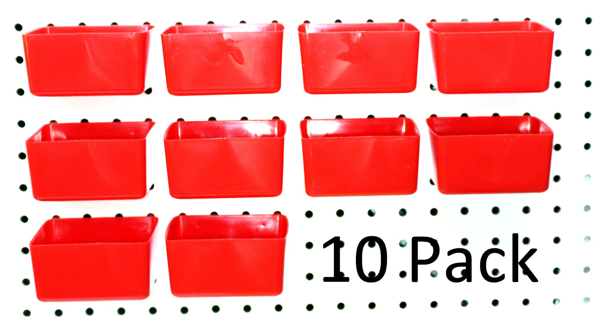 Small Plastic Storage Bins - Red