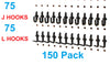 J & L Style Plastic Black Pegboard Locking Hooks Kits - Mulit-Packs | Garage storage jewelry tools crafts Plastic Peg board hooks