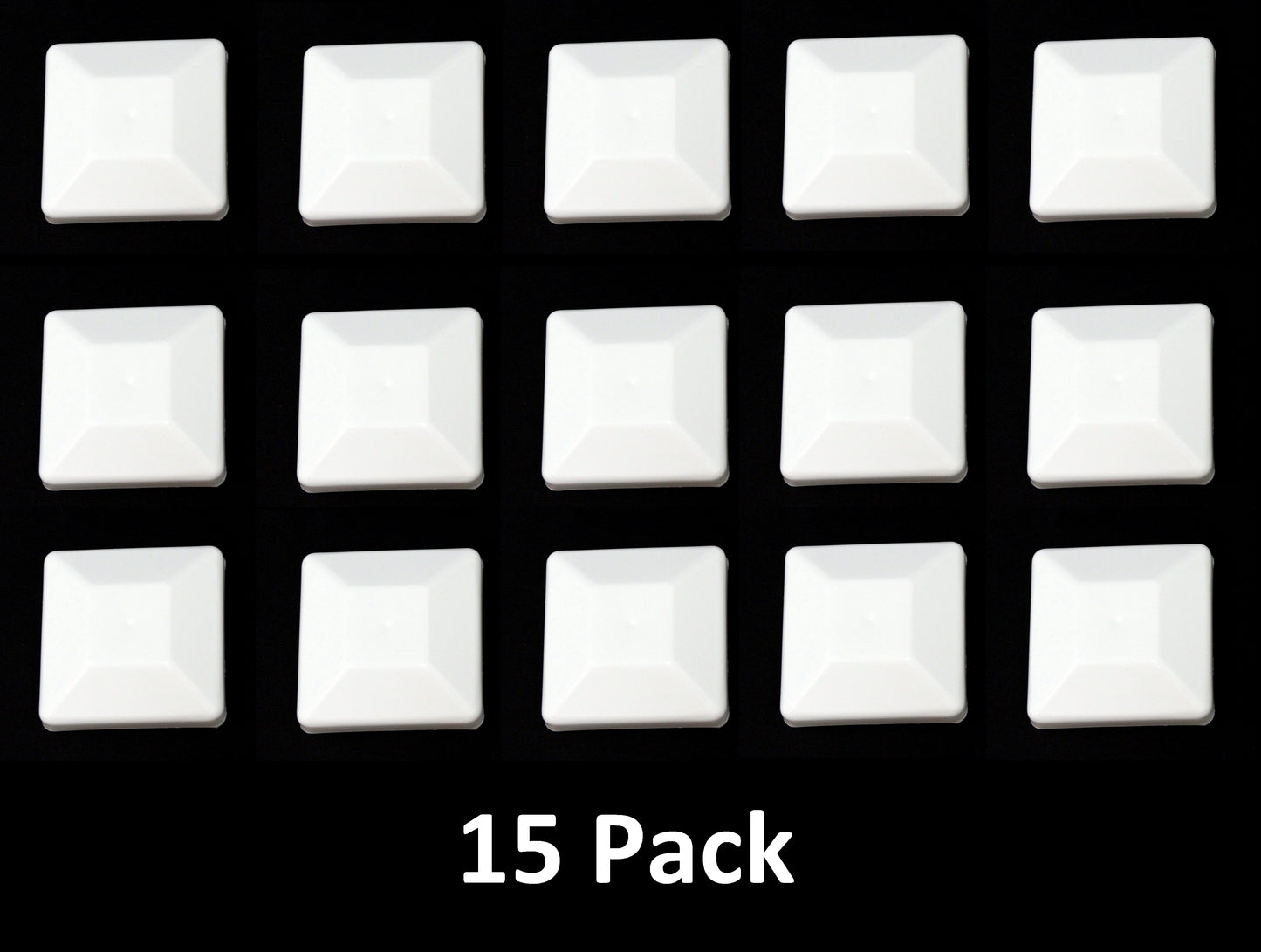 6x6 Nominal (5-5/8" x 5-5/8") White Plastic Fence Post Caps with a smooth flat top