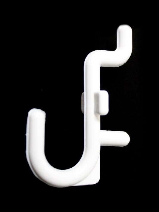 NON-Locking J Style White Plastic Pegboard Hooks Plastic Pegboard Hooks - Crafts / Tools