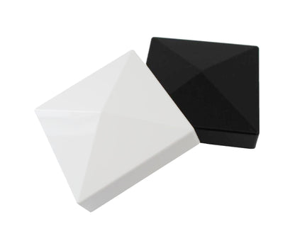 5x5 True (127mm x 127mm) Plastic Pyramid Vinyl Fence Post Cap Black, Grey, Tan or White