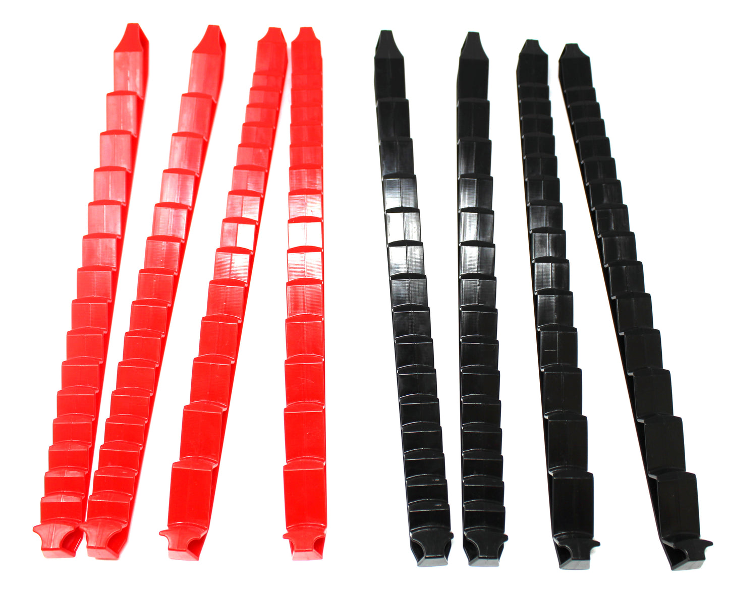 Low Profile Plastic 30 Tool Wrench Organizer Rail 8-Piece Kit - Black & Red JSP