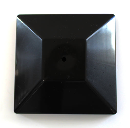 4x4 Nominal (3-5/8"x 3-5/8") Black Plastic Fence Post Caps with Nail Hole