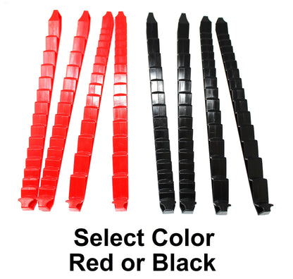 Low Profile Plastic 30 Tool Wrench Organizer Rail 4-Piece Set - Multi-Colors (Black or Red) JSP