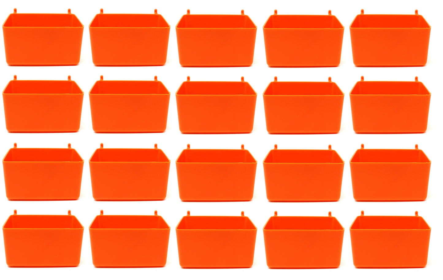 Small Plastic Orange Pegboard Storage / Part Bins - Heavy Duty - Multi Pack