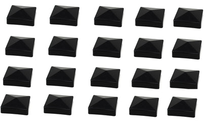 4x4 True (100mm x 100mm) Plastic Pyramid Fence Post Cap Black or White for True Actual 4" x 4" Posts