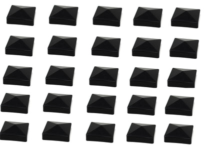 4x4 True (100mm x 100mm) Plastic Pyramid Fence Post Cap Black or White for True Actual 4" x 4" Posts