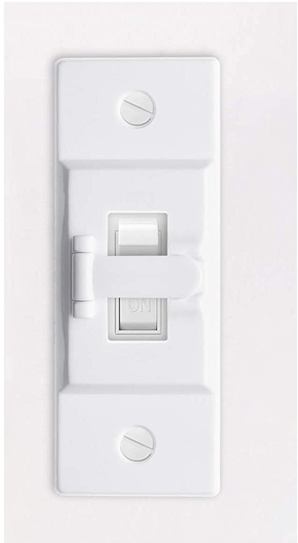 White Hinge Lock Light Switch Guard Cover - Prevent accidental turning on & off