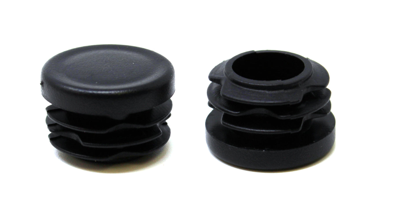 10 Pack- 1" Round Black Plastic Tubing Plug, 1 Inch End Cap - Steel Furniture Pipe Tube Cover