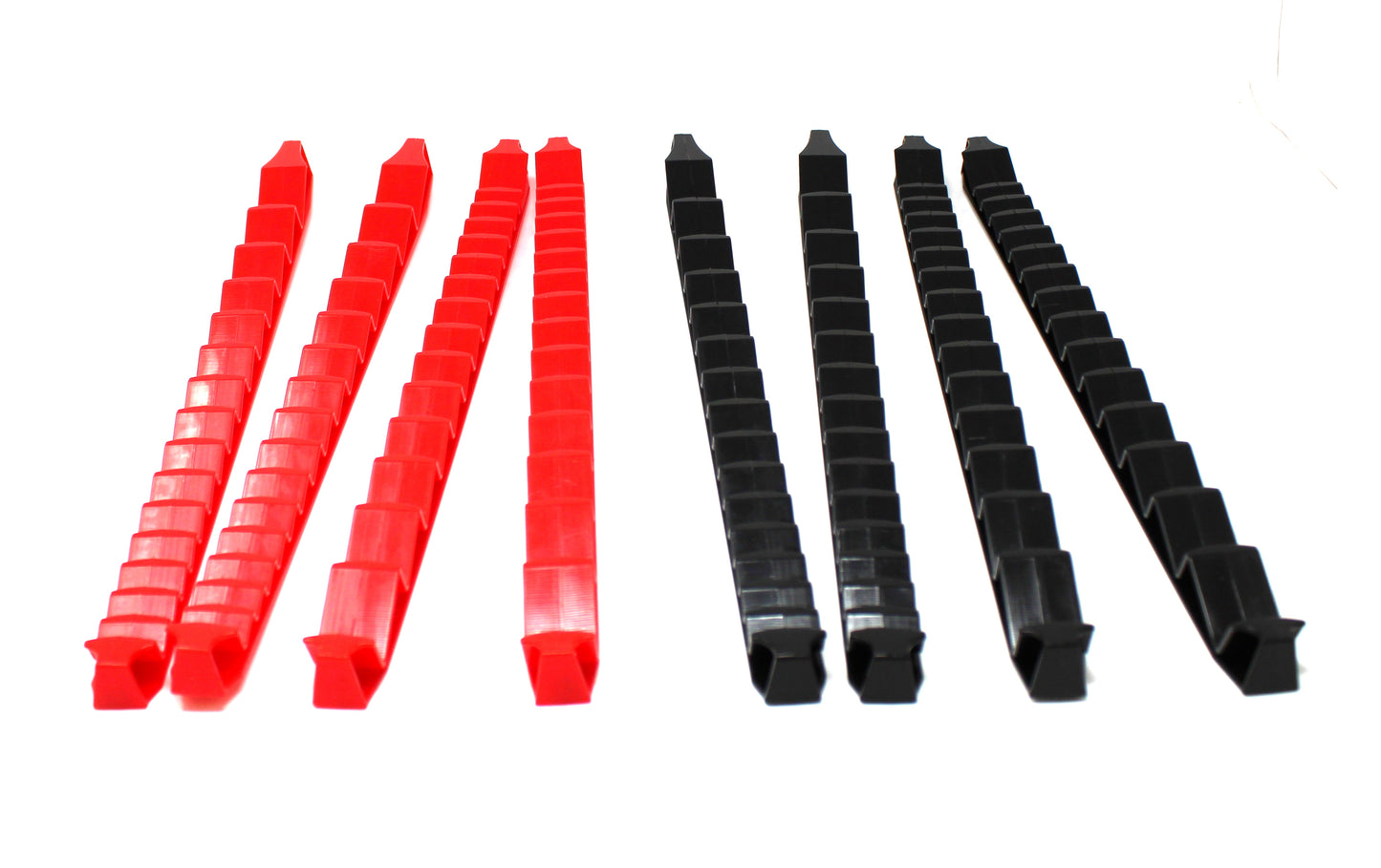 Low Profile Plastic 30 Tool Wrench Organizer Rail 8-Piece Kit - Black & Red JSP