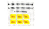56 Pack Pegboard Storage Organization Yellow Bins and Black Hooks. Fits 1/4 Wood Pegboard MEDIUM