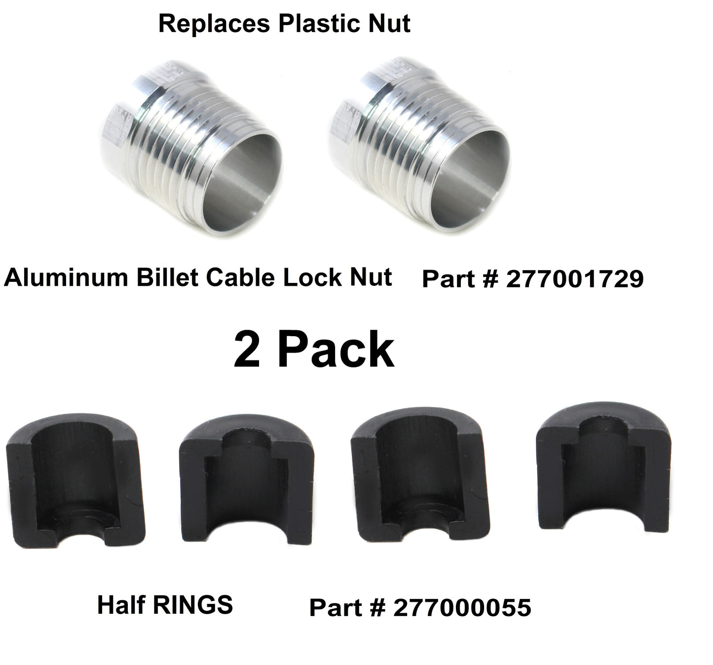 Aftermarket SeaDoo Steering Reverse Cable Aluminum Billet Lock Nut Kit  277001729 277000055 Mulit-Pack