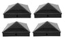 4x6 True (100mmx155mm) Plastic Pyramid Fence Post Caps with Pre-Drilled Hole Black or White Multi- Quantity Packs