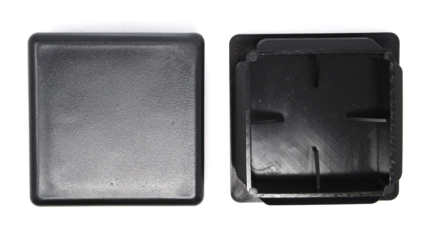 Tubing Caps 4" Square Black Plastic 4x4 inch, Finishing Plug, Pipe Tubing End Cap, Durable, Universal