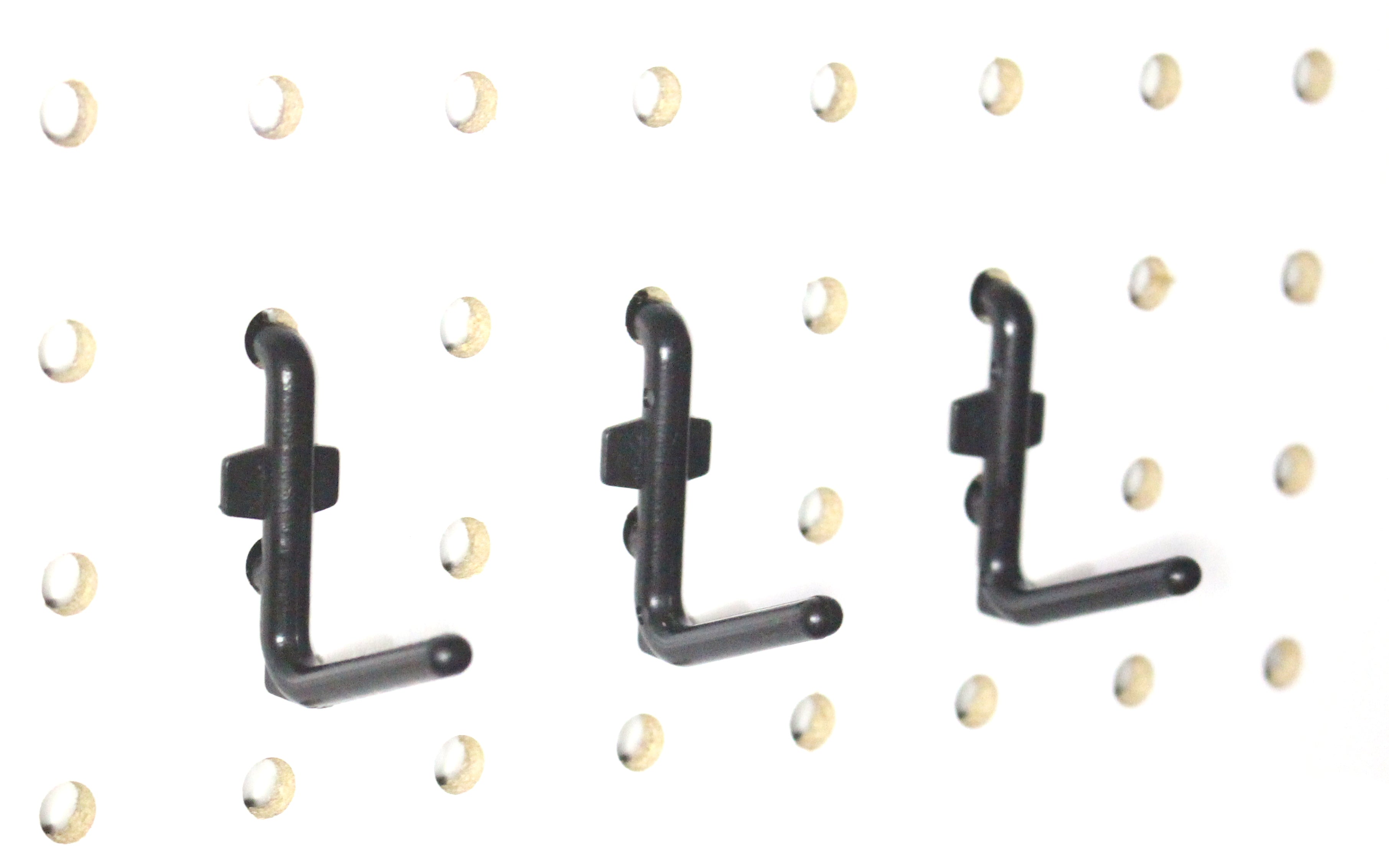 BellO Single Hook for Peg Board Matte Black Pkg/2, 3/8 x 7/10 x 2-3/8 H | The Container Store