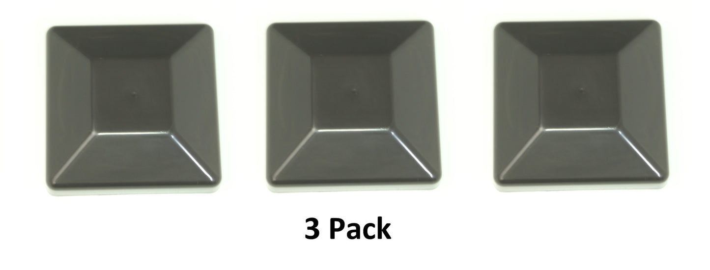 4x4 Nominal (3-5/8"x 3-5/8") Black Plastic Fence Post Caps with a smooth flat top